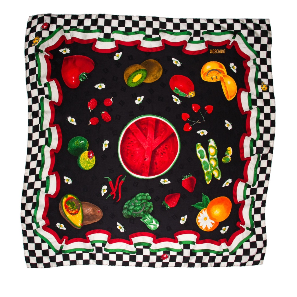 Moschino Print Silk Scarf